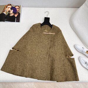 Loro Piana New Chanel-Style Chunky Wool Cape Coat